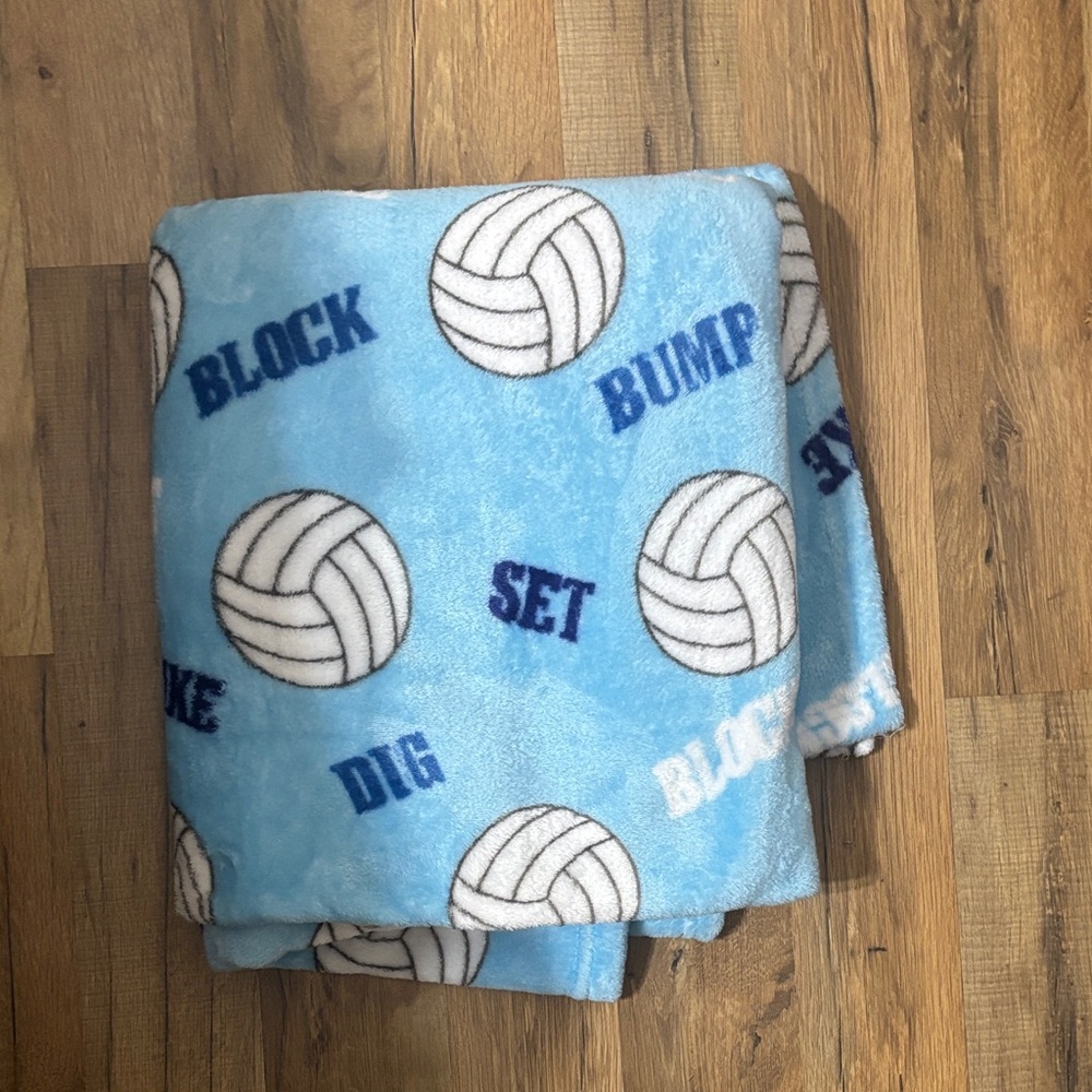 Blue Volleyball Themed Blanket